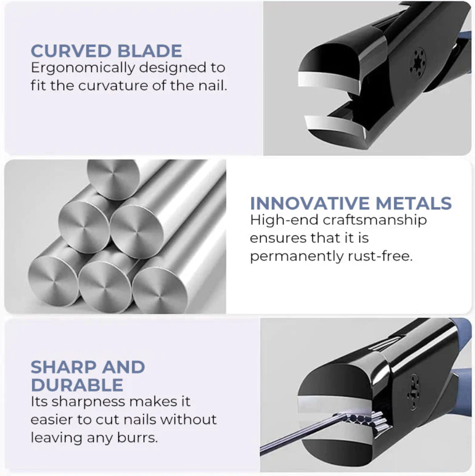 Sprutbeskyttet negleklipper, presis og praktisk